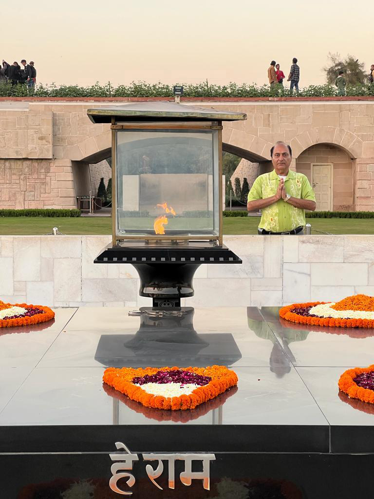 GIIP Founder, Raj Kumar at Memorial place of Mahatma Gandhi in Rajghat, New Delhi India.