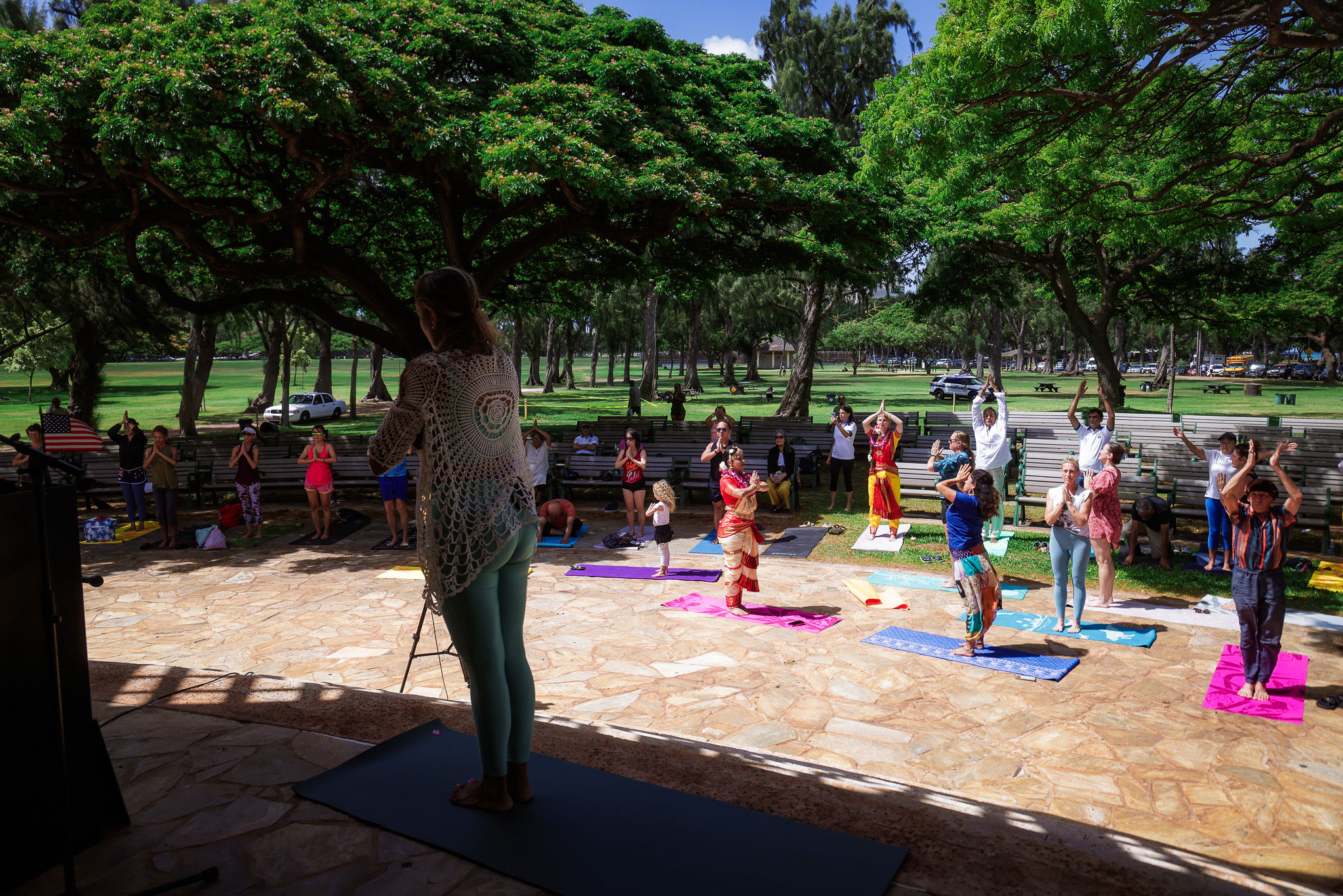 PMichele Santos, Yoga instructor leading Yoga asanas