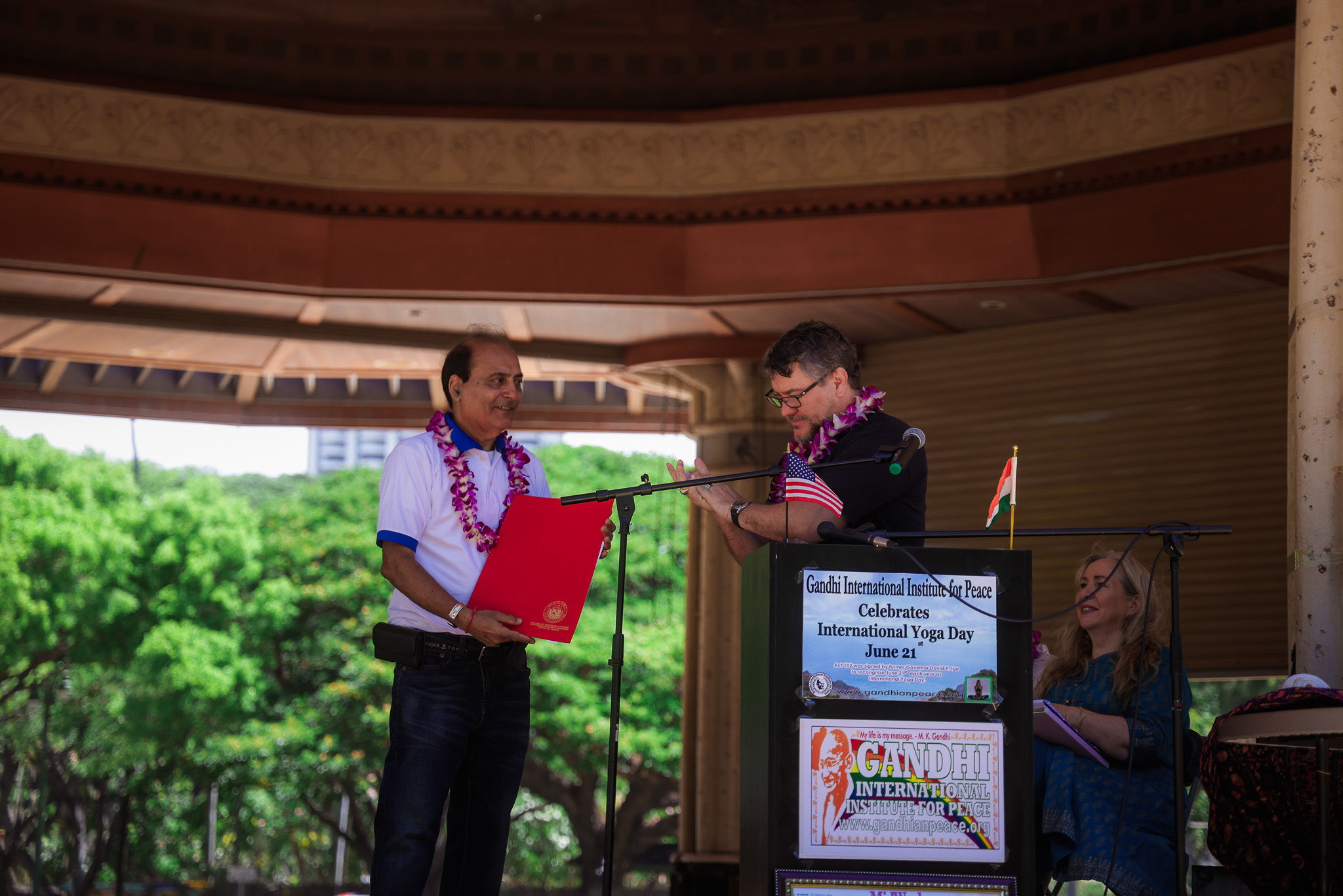 Former House Representative, Matthew LoPresti, presenting House Certificate to Dr. Raj Kumar